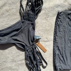 Skims strappy Gray Bikini with Sparkles